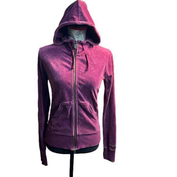 Nike Jackets & Blazers - Women’s Nike velour  jacket purple size small